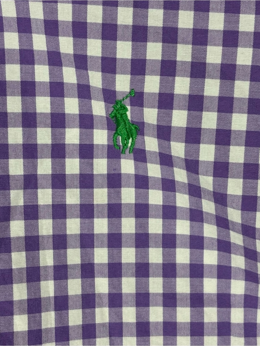 Ralph Lauren Mens XL Purple White Gingham Check Button Down Shirt Custom Fit - Picture 4 of 9
